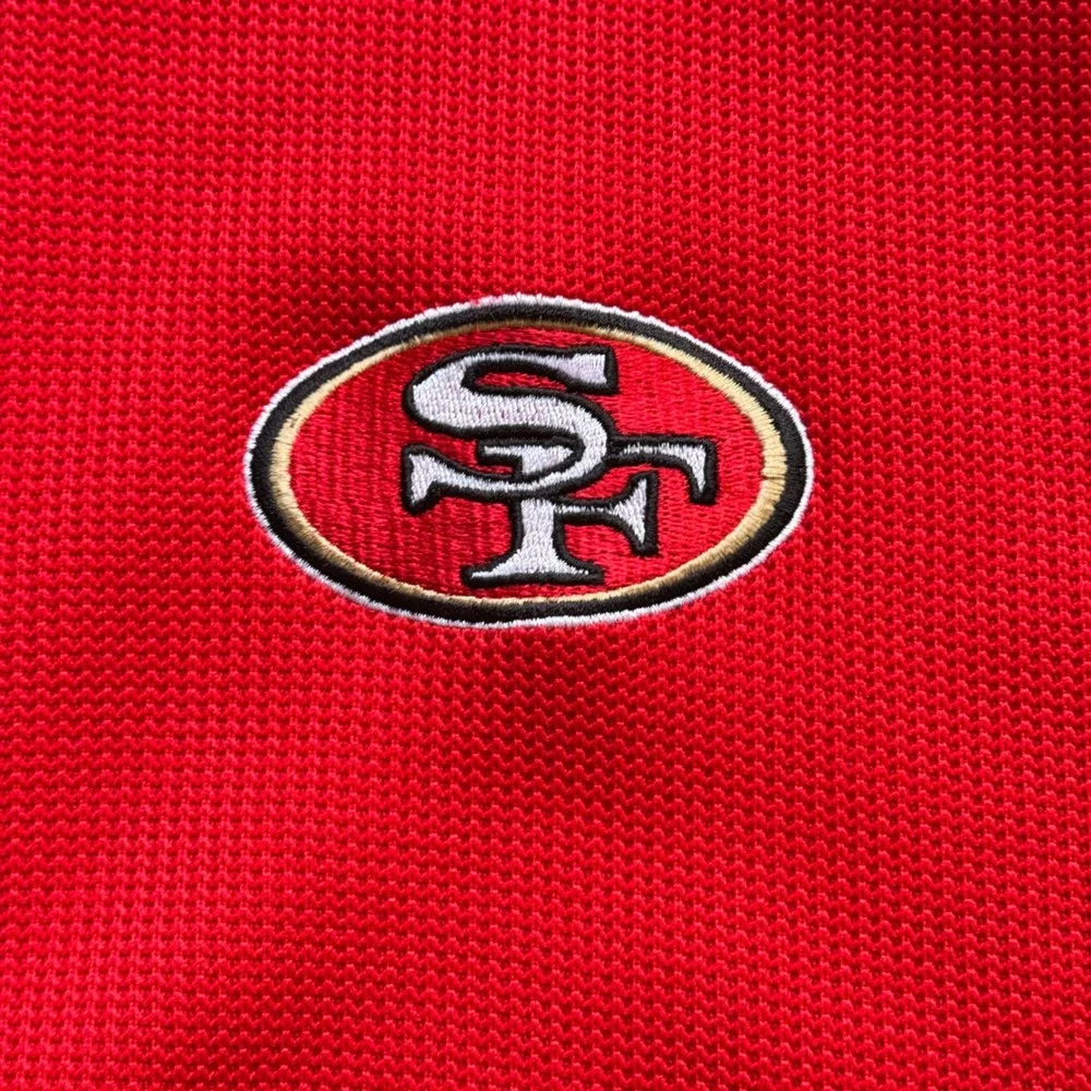 NFL San Francisco 49ers Full Zip Jacket Mens XXL Red Waffle Knit‎ Mock Neck SF